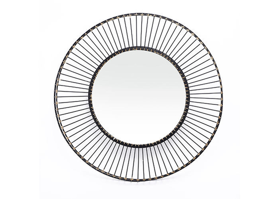 Handmade Decorative Gold Circular Metal Wall Art Mirror