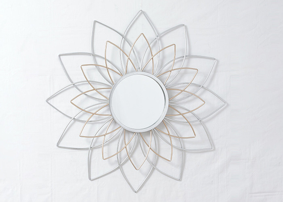Gold Silver Decorative Flower Mirror Wall Decor