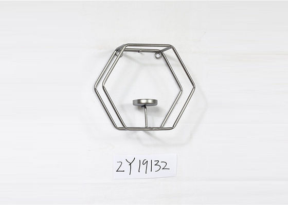 Black Silver Wall Decoration Hexagonal Sconce Candle Holder