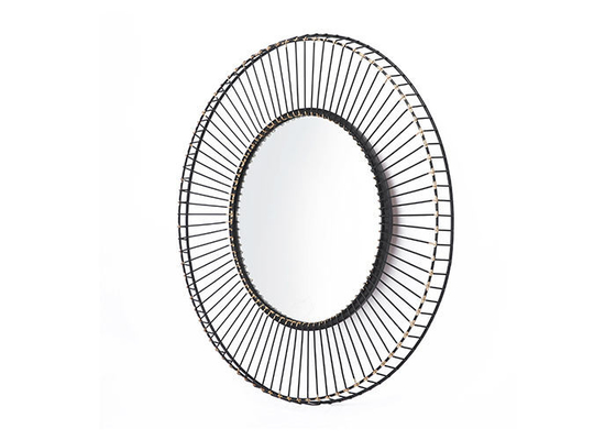 Handmade Decorative Gold Circular Metal Wall Art Mirror